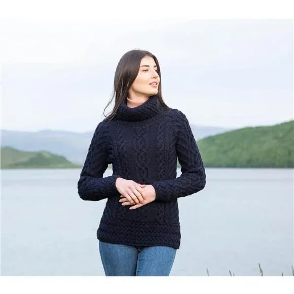 Sweater for Women - Made of 100% Merino Wool - Cable Knit Ladies Pullover